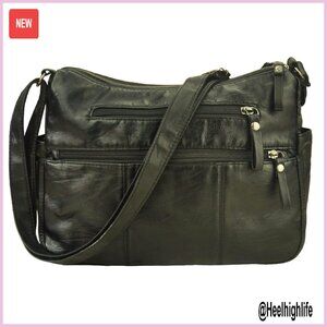 Soft PU Leather Crossbody Shoulder Bag Lightweight Purse with Multiple Pockets